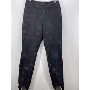 MADE IN THE‎ SHADE Black Mandala Sun HOUNDSTOOTH STIRRUP PANTS VINTAGE SIZE 9